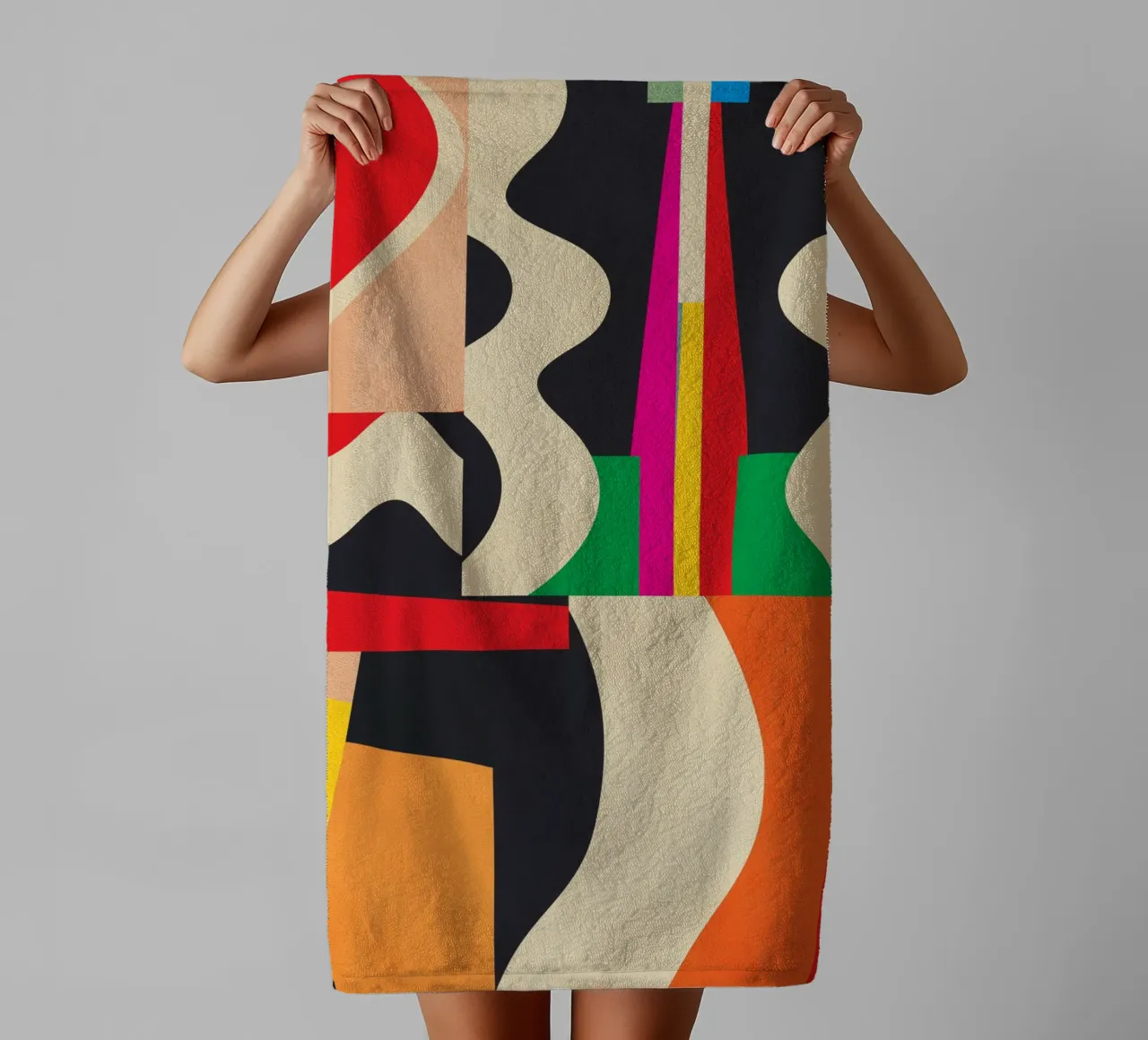 Arte astratta geometrica colorata asciugamano da bagno da Gaite