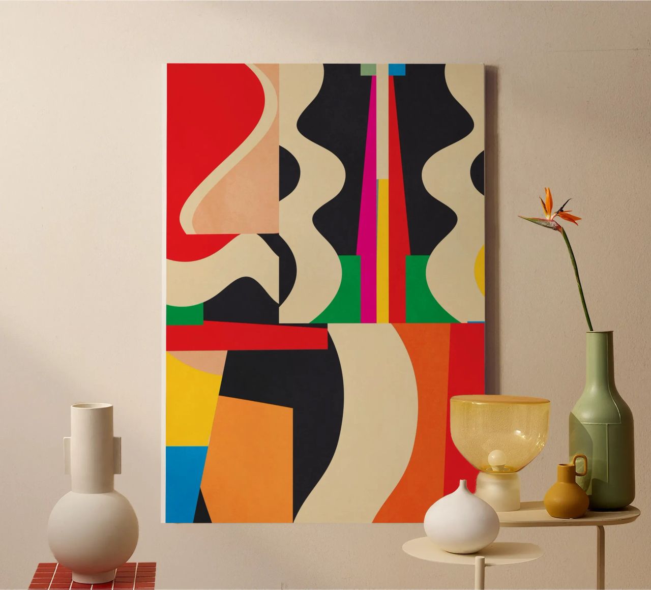 Kleurrijke geometrische abstracte kunst canvas van Gaite