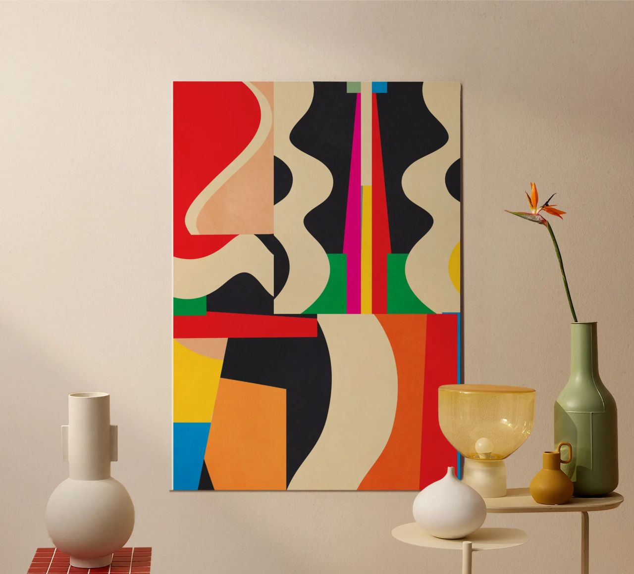 Art abstrait géométrique coloré poster de Gaite