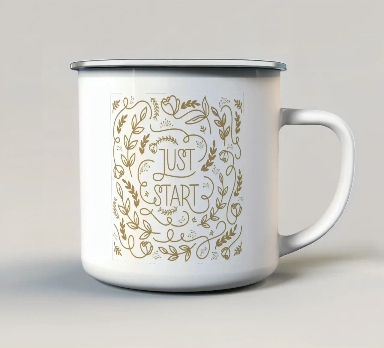 Just Start tazza in smalto da anisillustration
