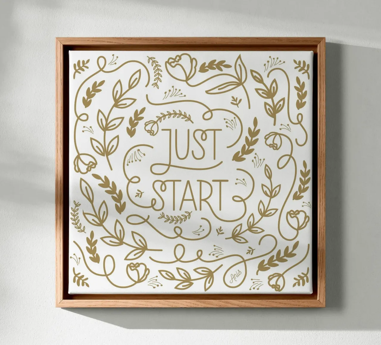 Just Start canvas met Baklijst van anisillustration