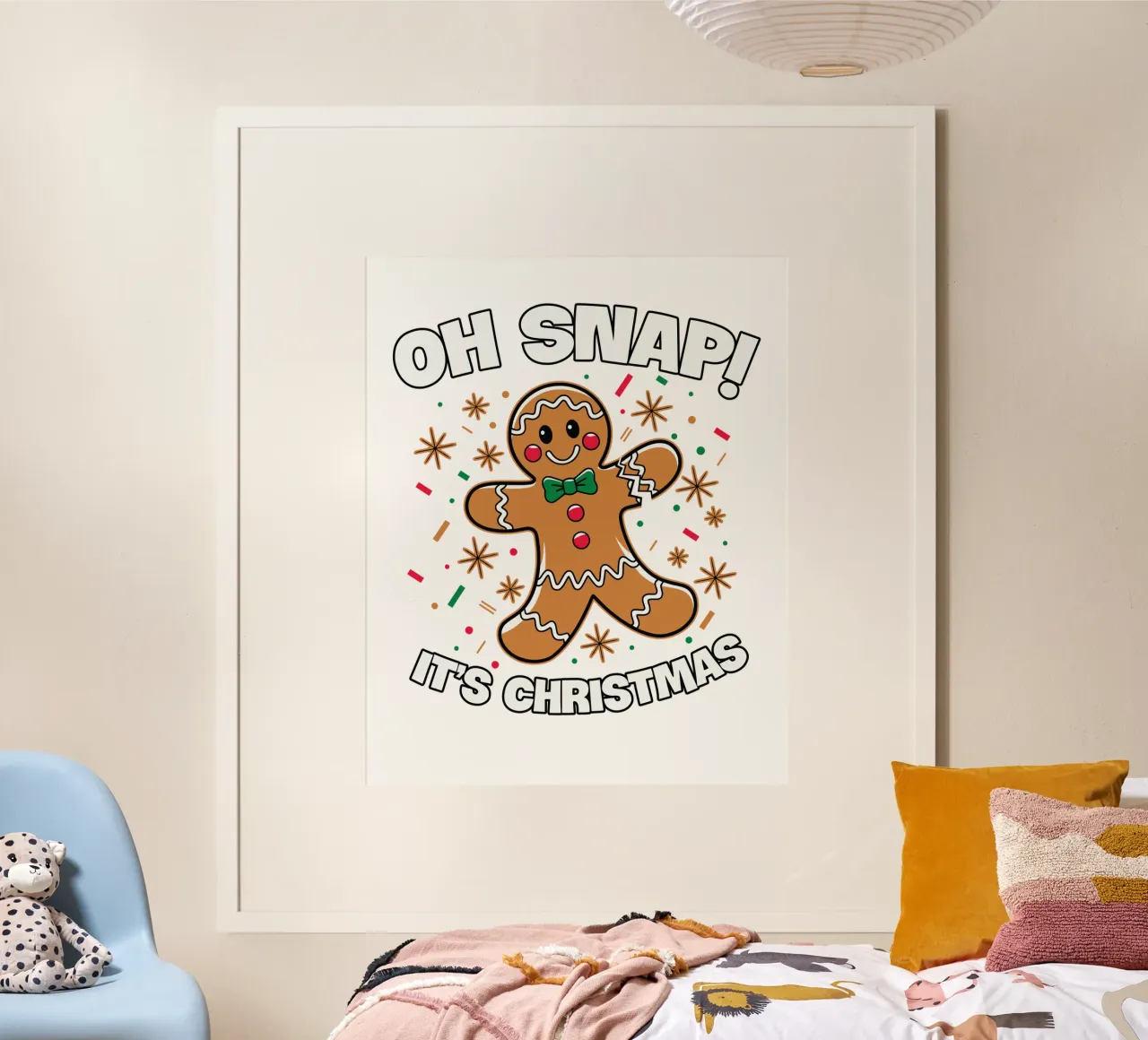 Oh snap! It's Christmas poster con telaio in legno da edsonramosart