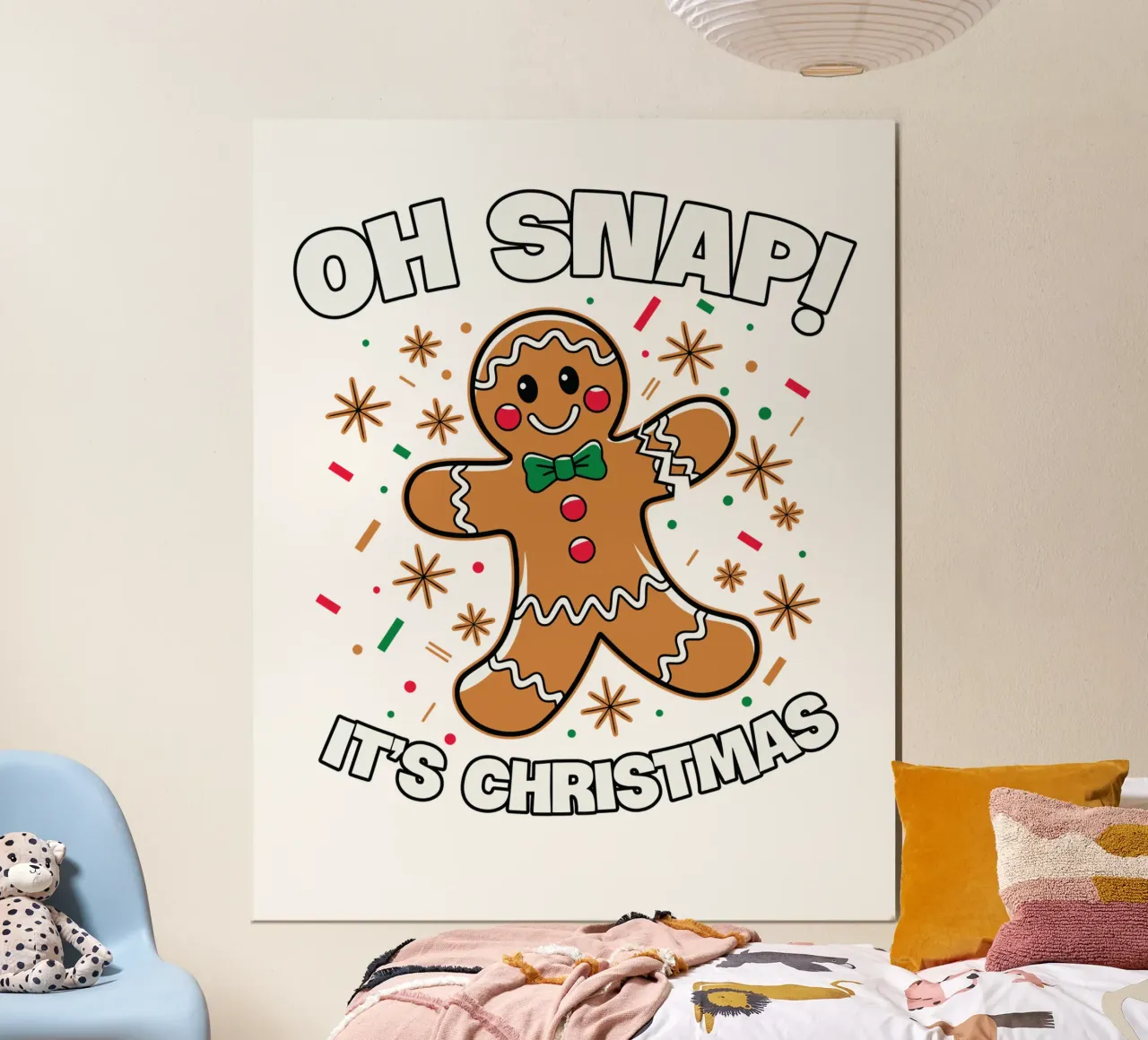Oh snap! It's Christmas poster con telaio in legno da edsonramosart