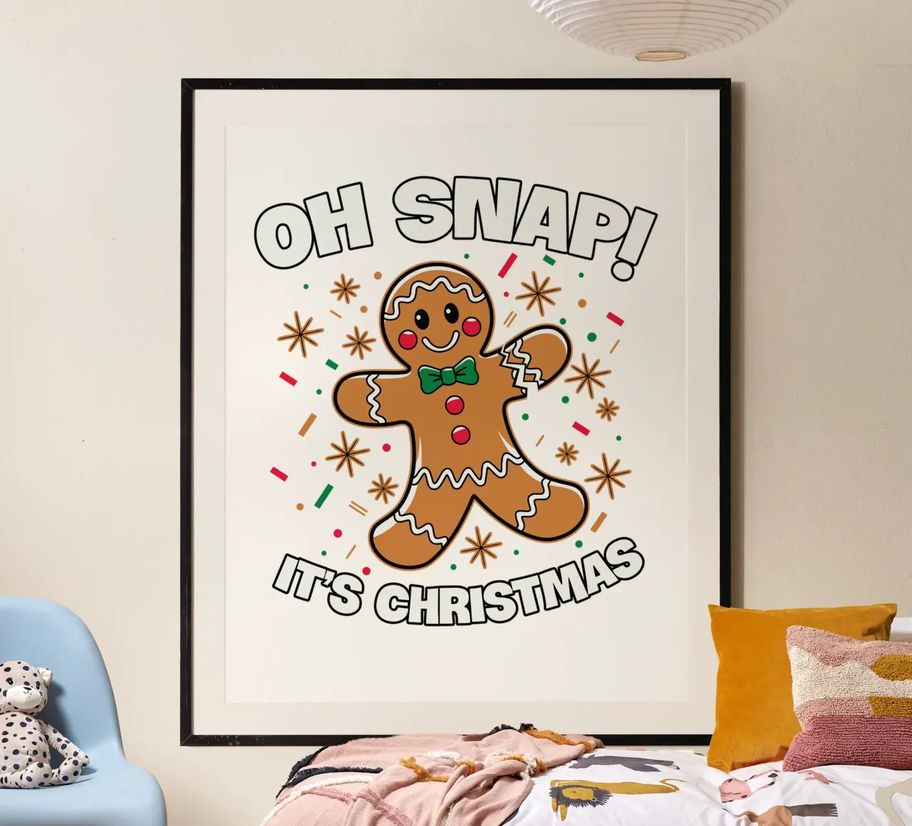 Oh snap! It's Christmas poster con telaio in legno da edsonramosart
