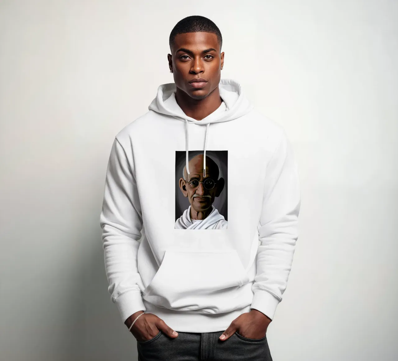 Mahatma Gandhi felpa con cappuccio da Rob Art | Illustration