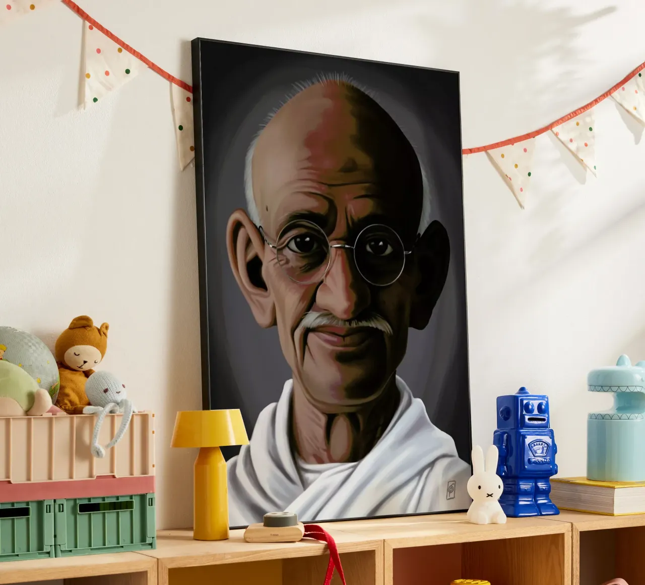 Mahatma Gandhi alluminio dibond da Rob Art | Illustration