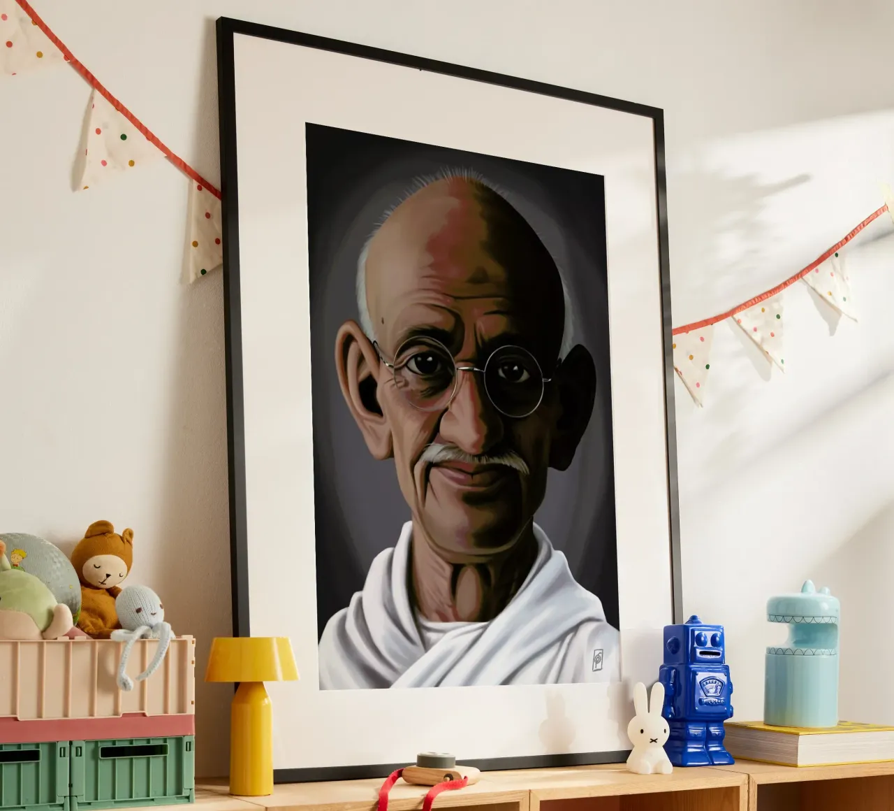Mahatma Gandhi carta hahnemühle da Rob Art | Illustration