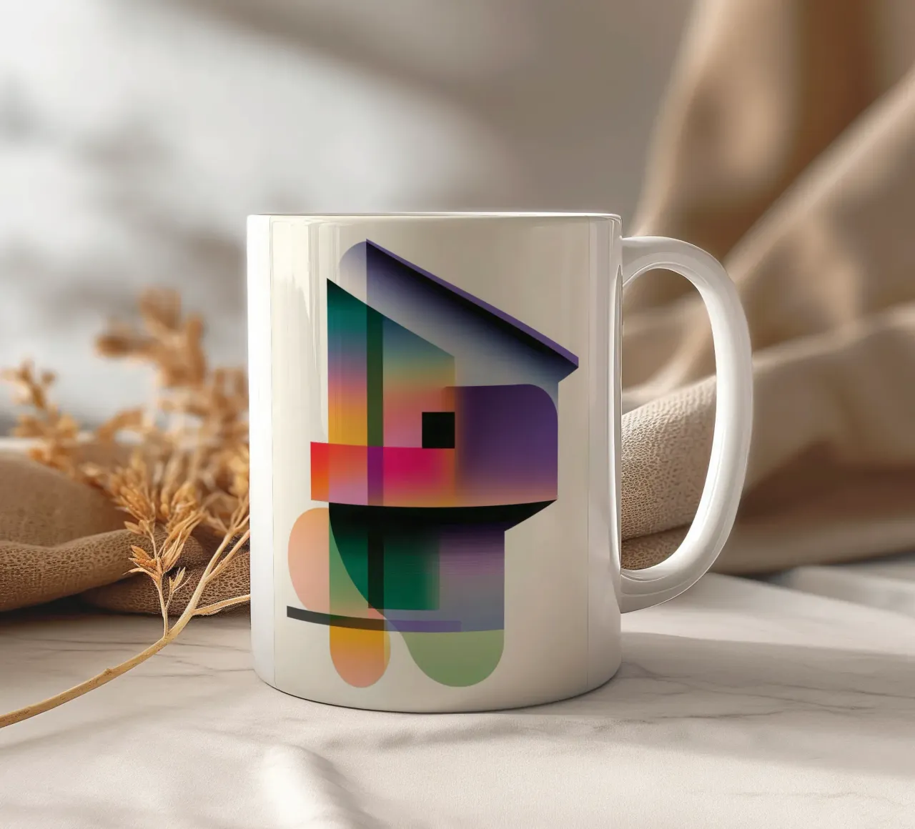 Forme geometriche colorate tazza in ceramica da Geometric