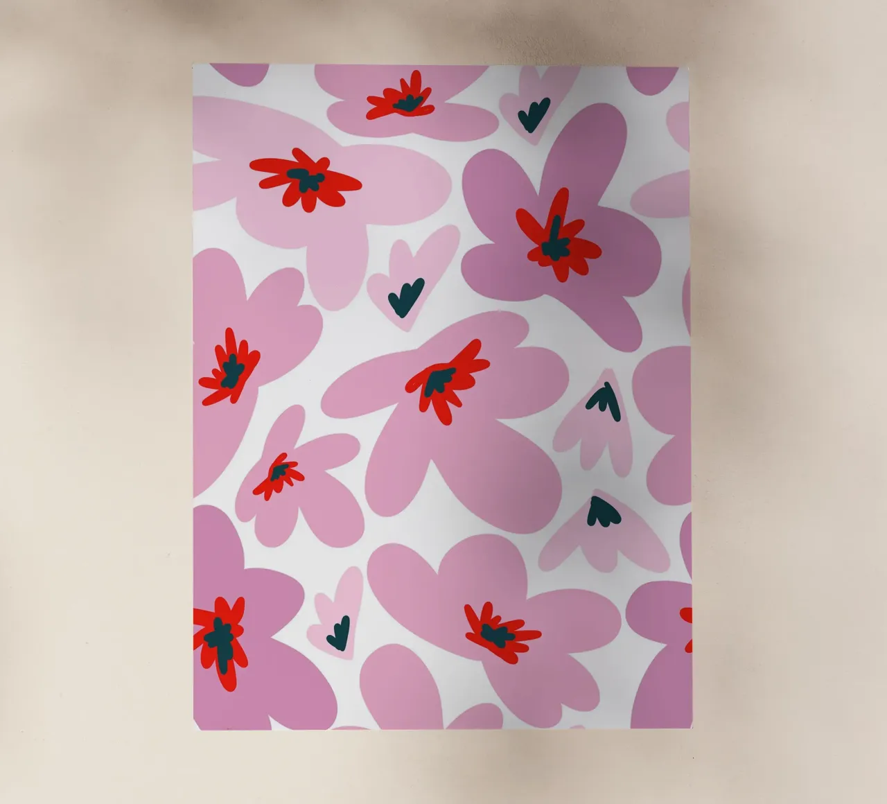 Retro Flowers Pink pellicola backlit da anisillustration