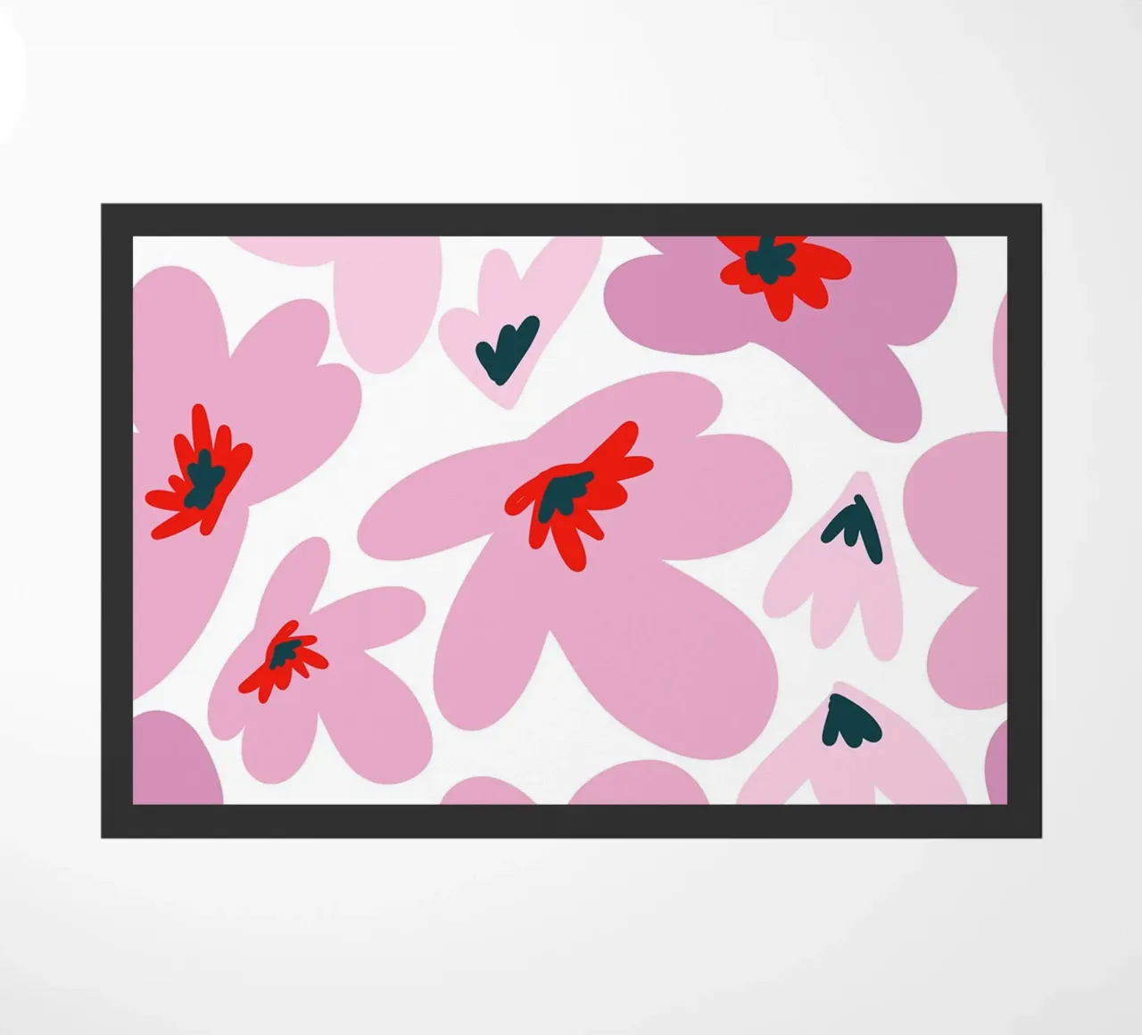 Retro Flowers Pink zerbino da anisillustration