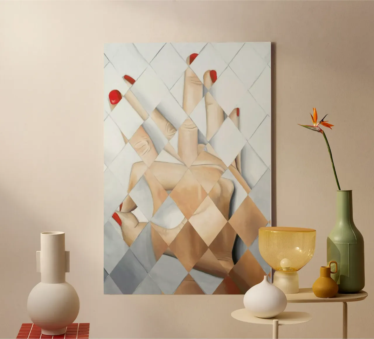 Hand canvas met Baklijst van Allison Chaplin