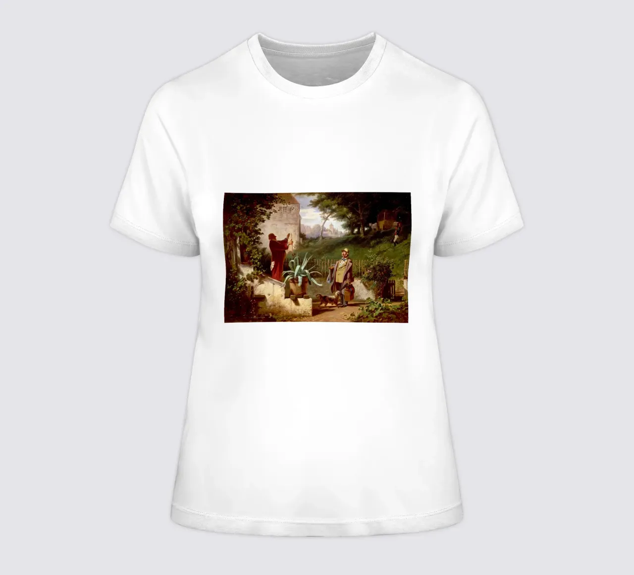 Carl Spitzweg - Amici di scuola t-shirt da donna da ARTOTHEK