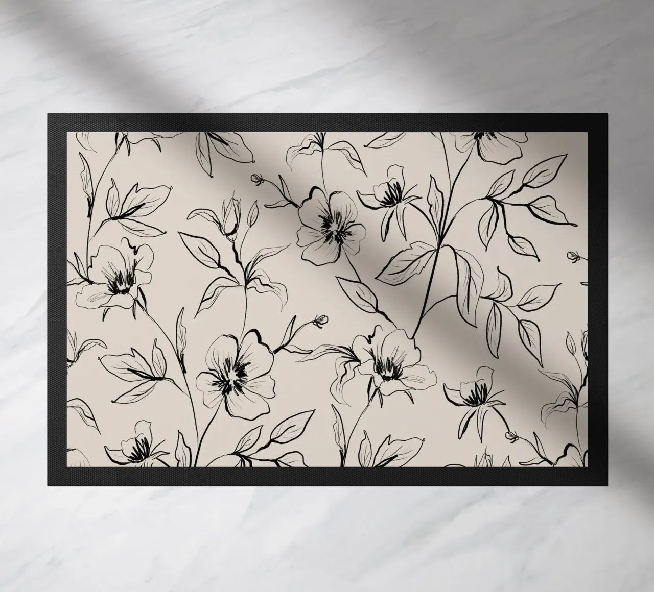 Gestual Flowers Pattern Beige zerbino da anisillustration
