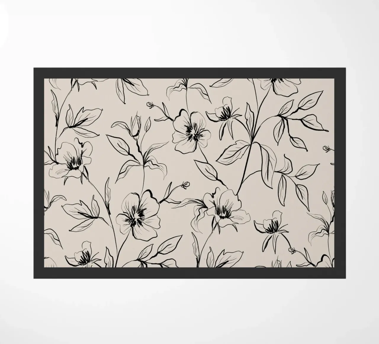 Gestual Flowers Pattern Beige zerbino da anisillustration