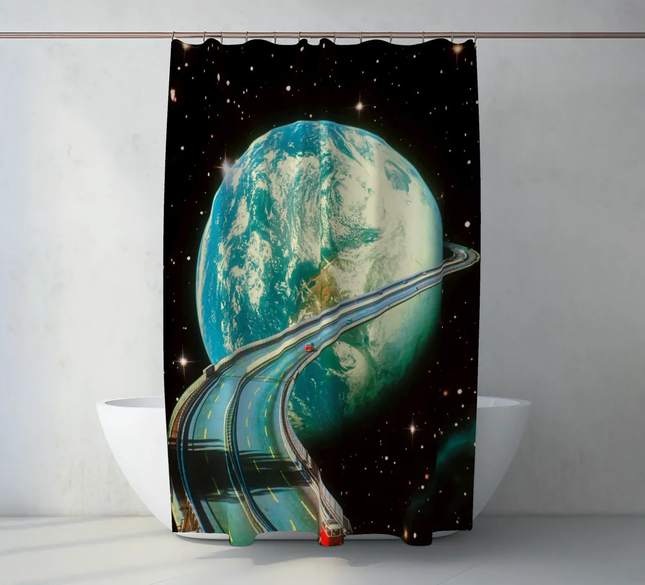 Highway Home From Space Duschvorhang von Taudalpoi