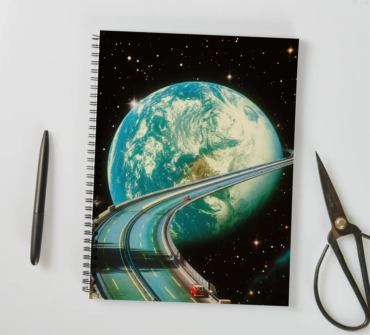 Highway Home From Space spiral notebook by Taudalpoi