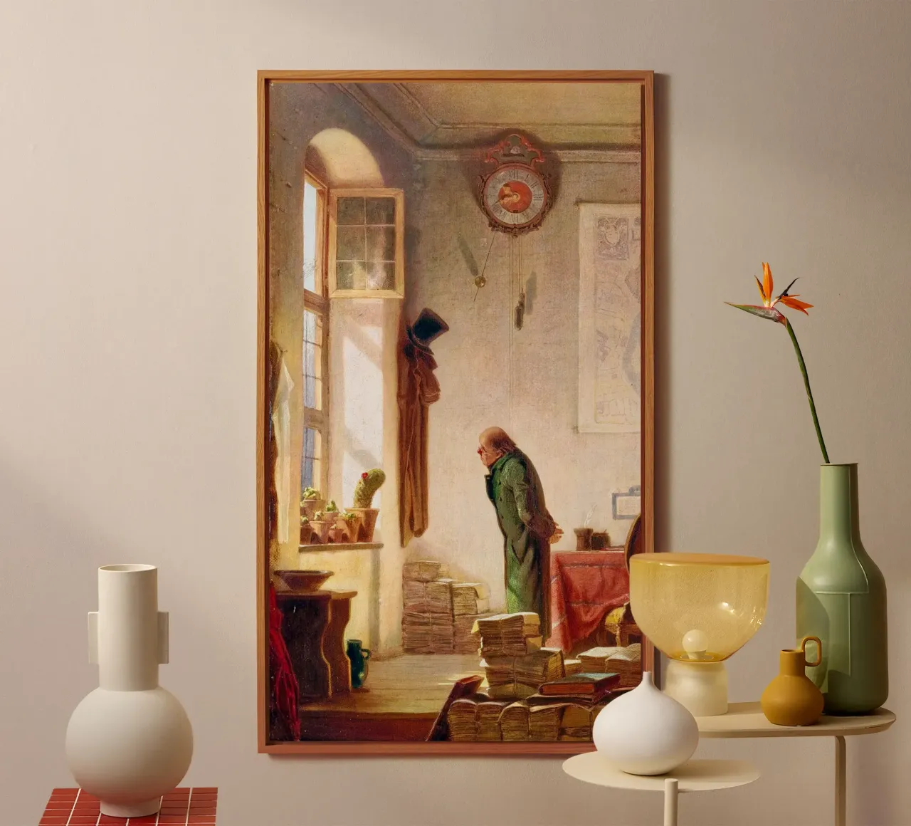 Carl Spitzweg - The cacti aficionado alluminio dibond da ARTOTHEK