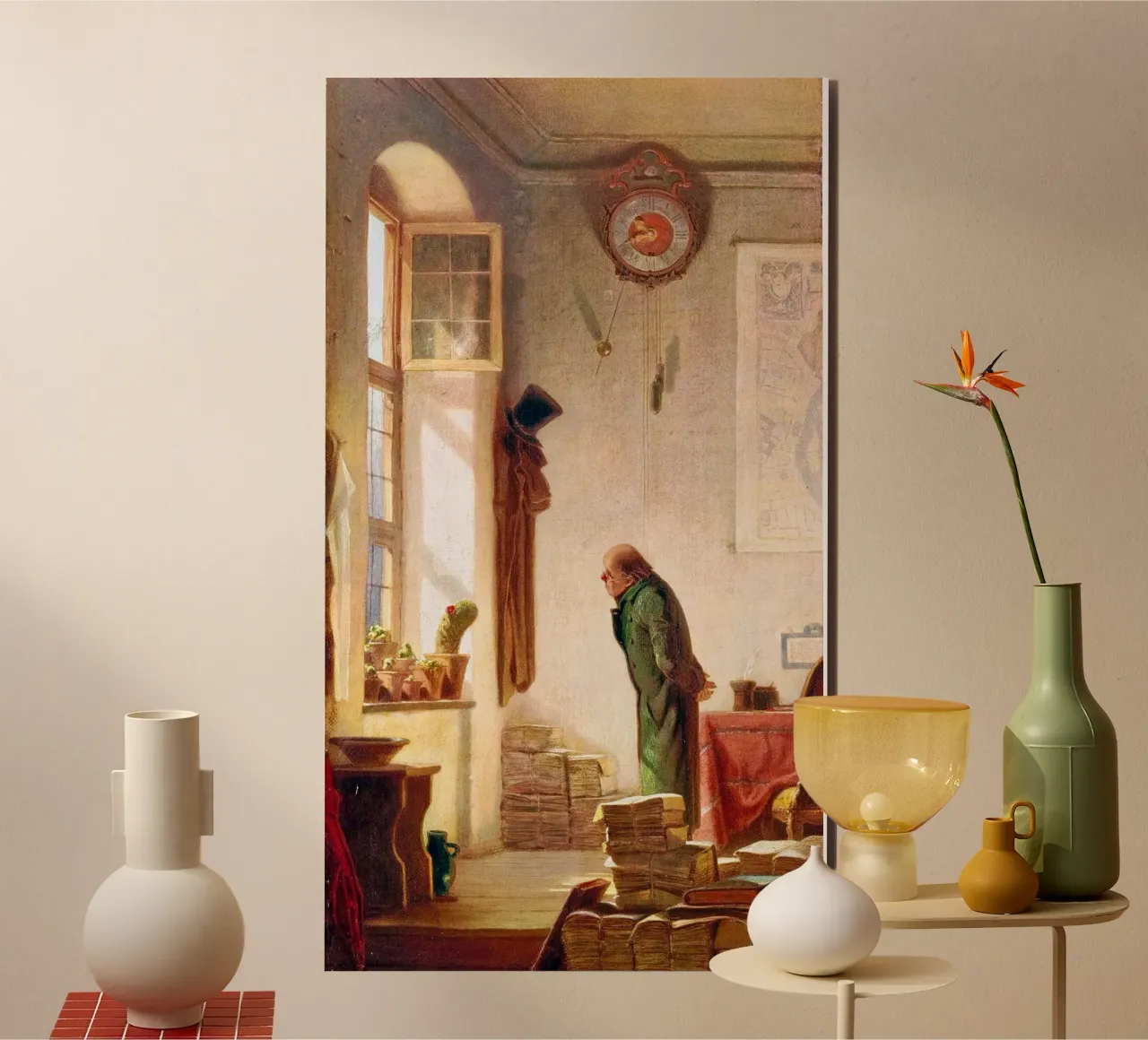 Carl Spitzweg - The cacti aficionado alluminio dibond da ARTOTHEK