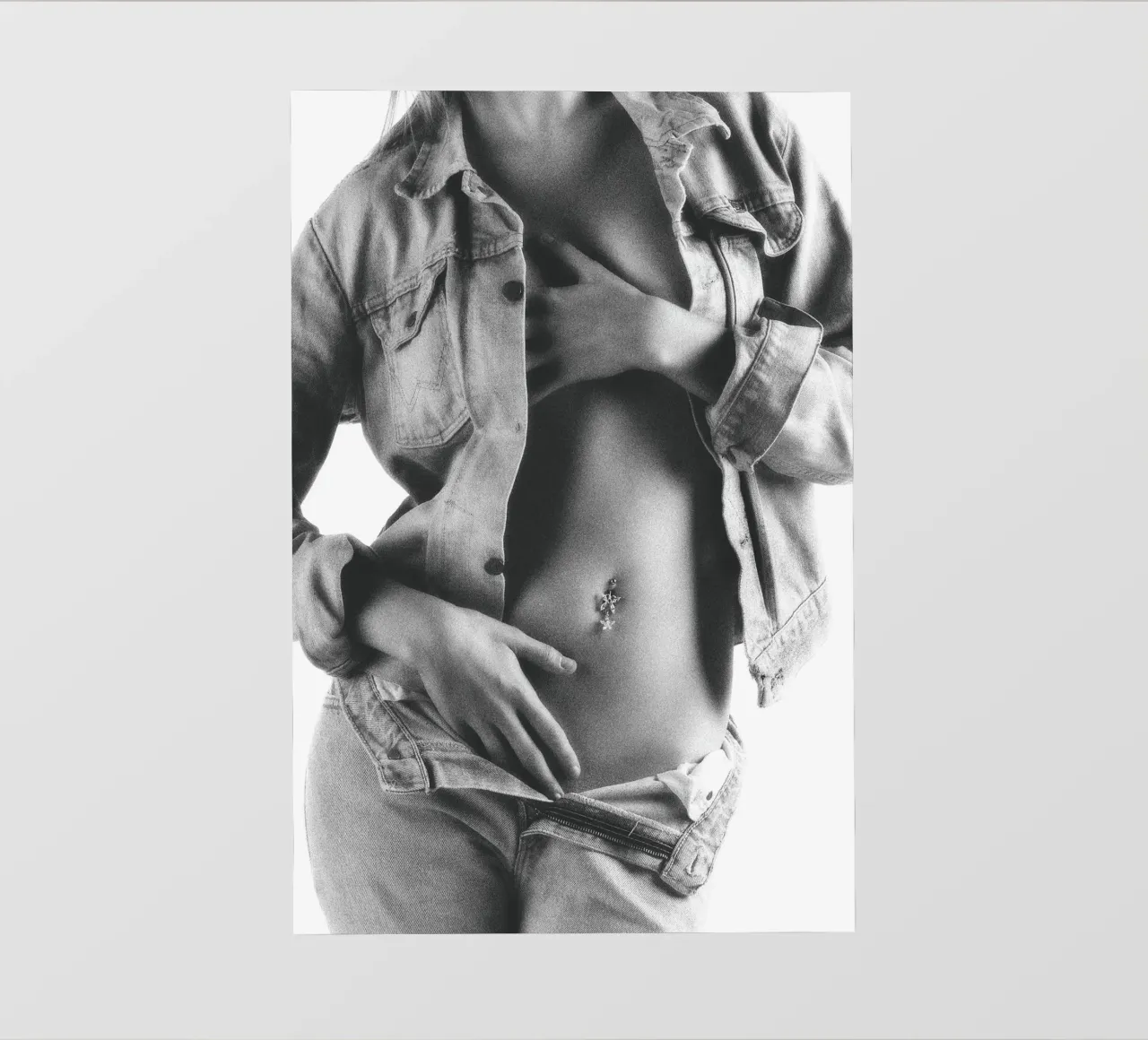 Gekleed in Denim Mono fotobehang van Dave Hare Photography