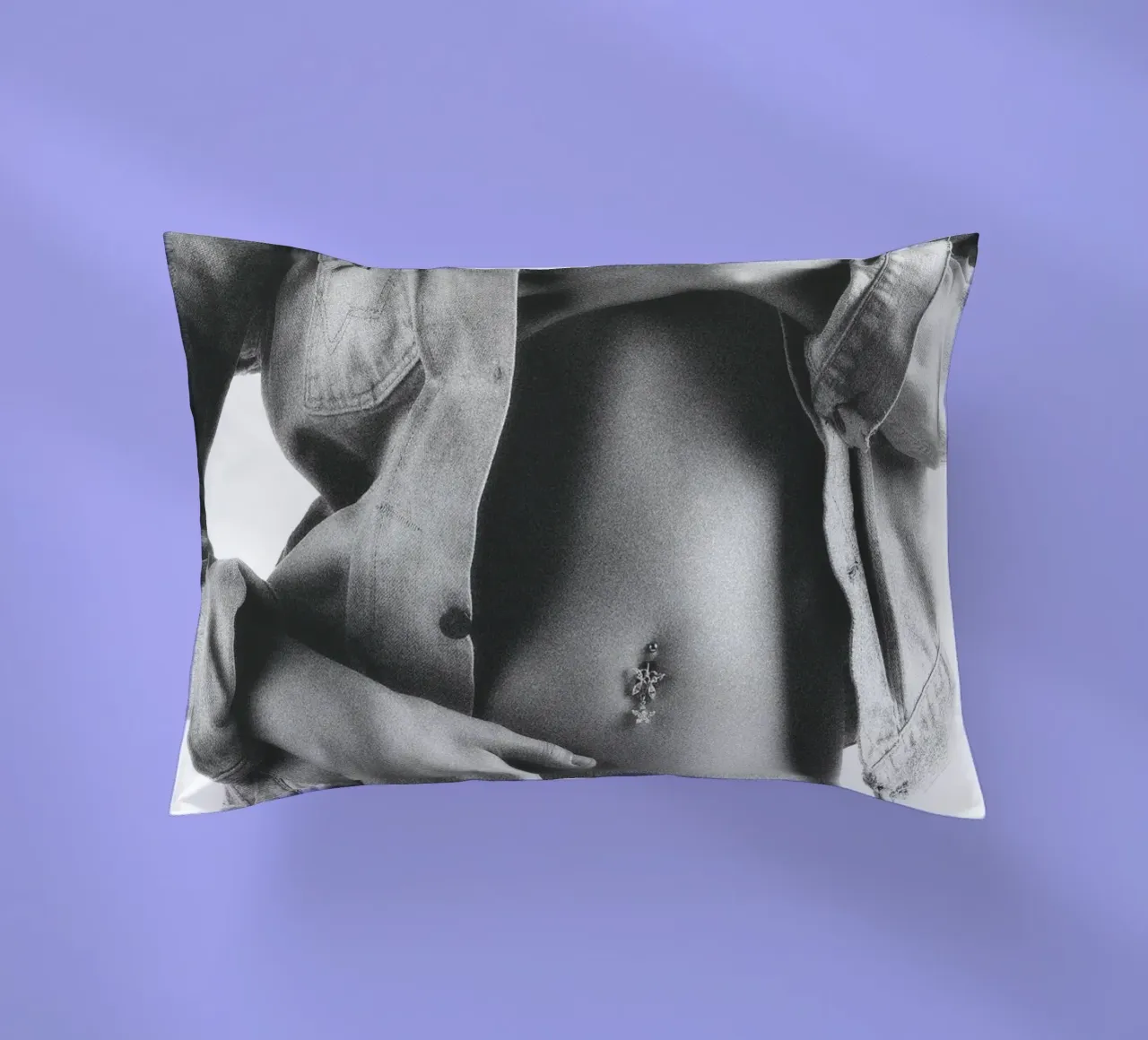Dressed in Denim Mono decorative cushion by Dave Hare Photography