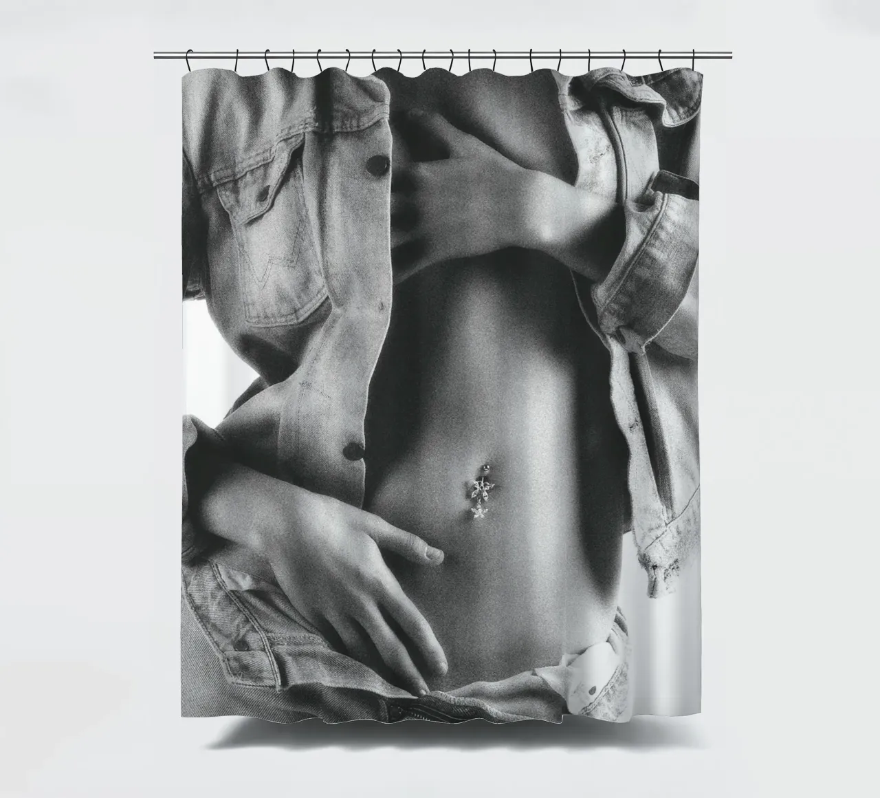 Dressed in Denim Mono shower curtain by Dave Hare Photography
