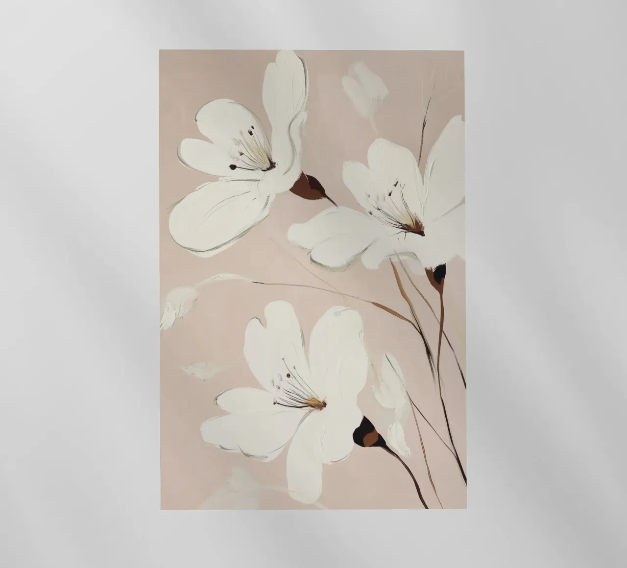 Fiori bianchi pittura pellicola backlit da Melloi Art Print