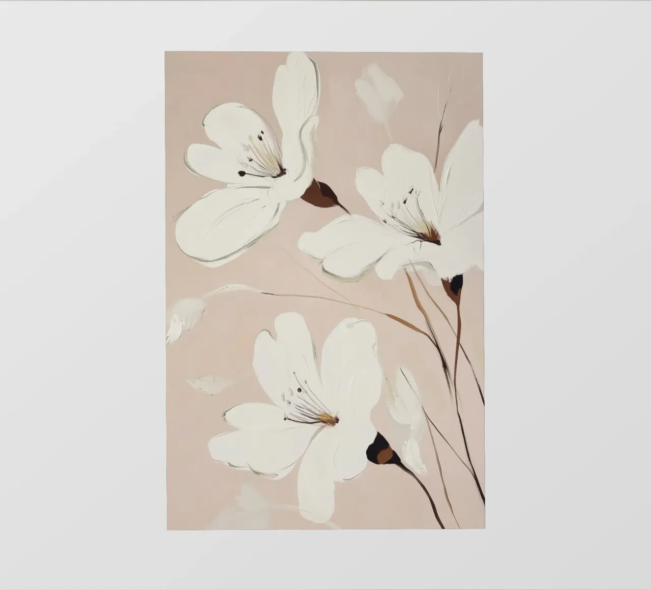 Fiori bianchi pittura telo in pvc da Melloi Art Print