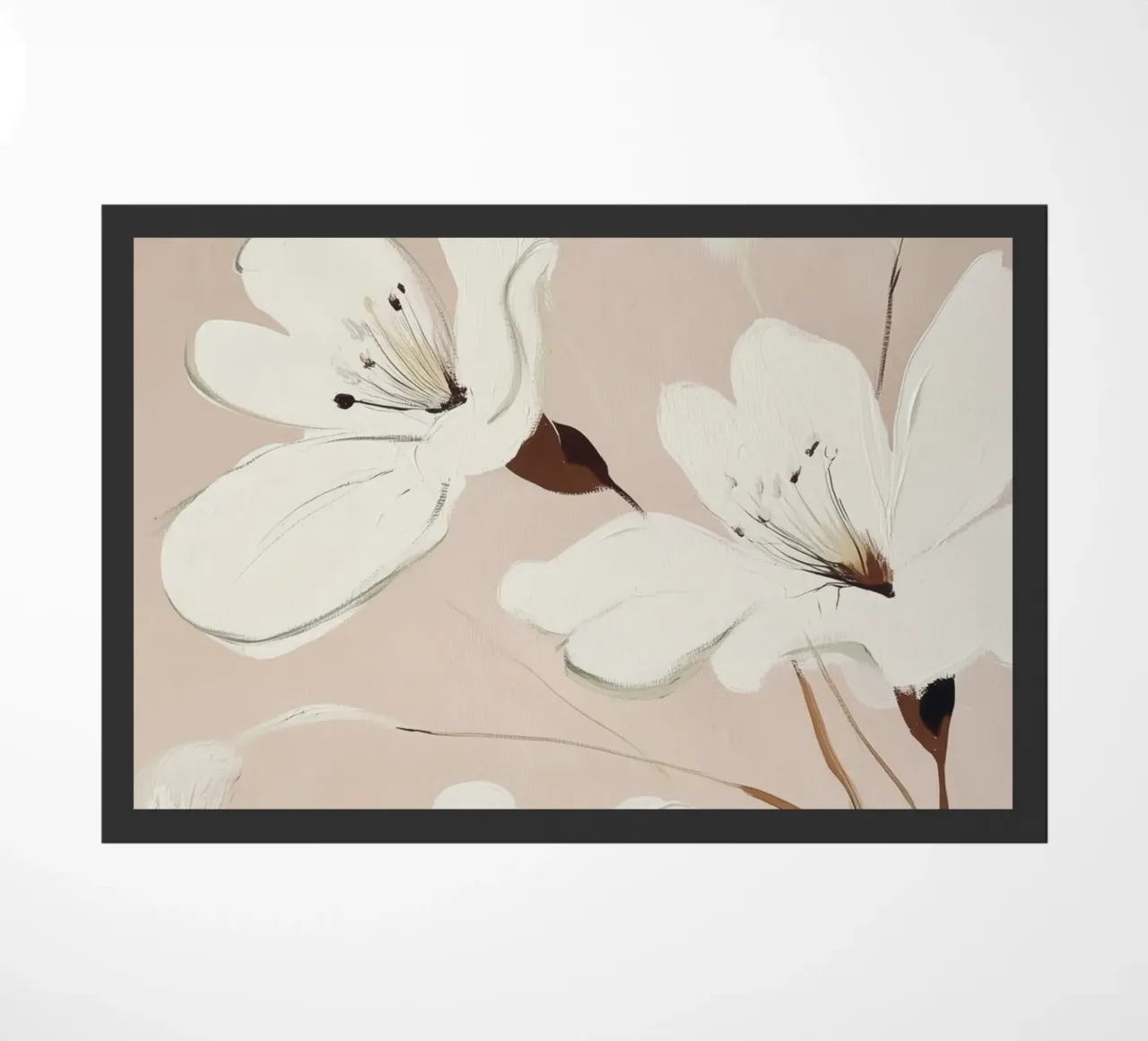 Fiori bianchi pittura zerbino da Melloi Art Print