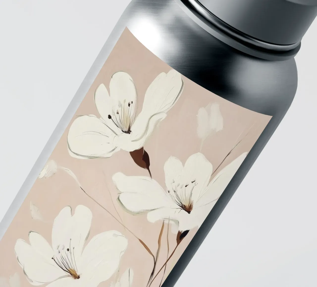 Schilderij met witte bloemen sticker van Melloi Art Print