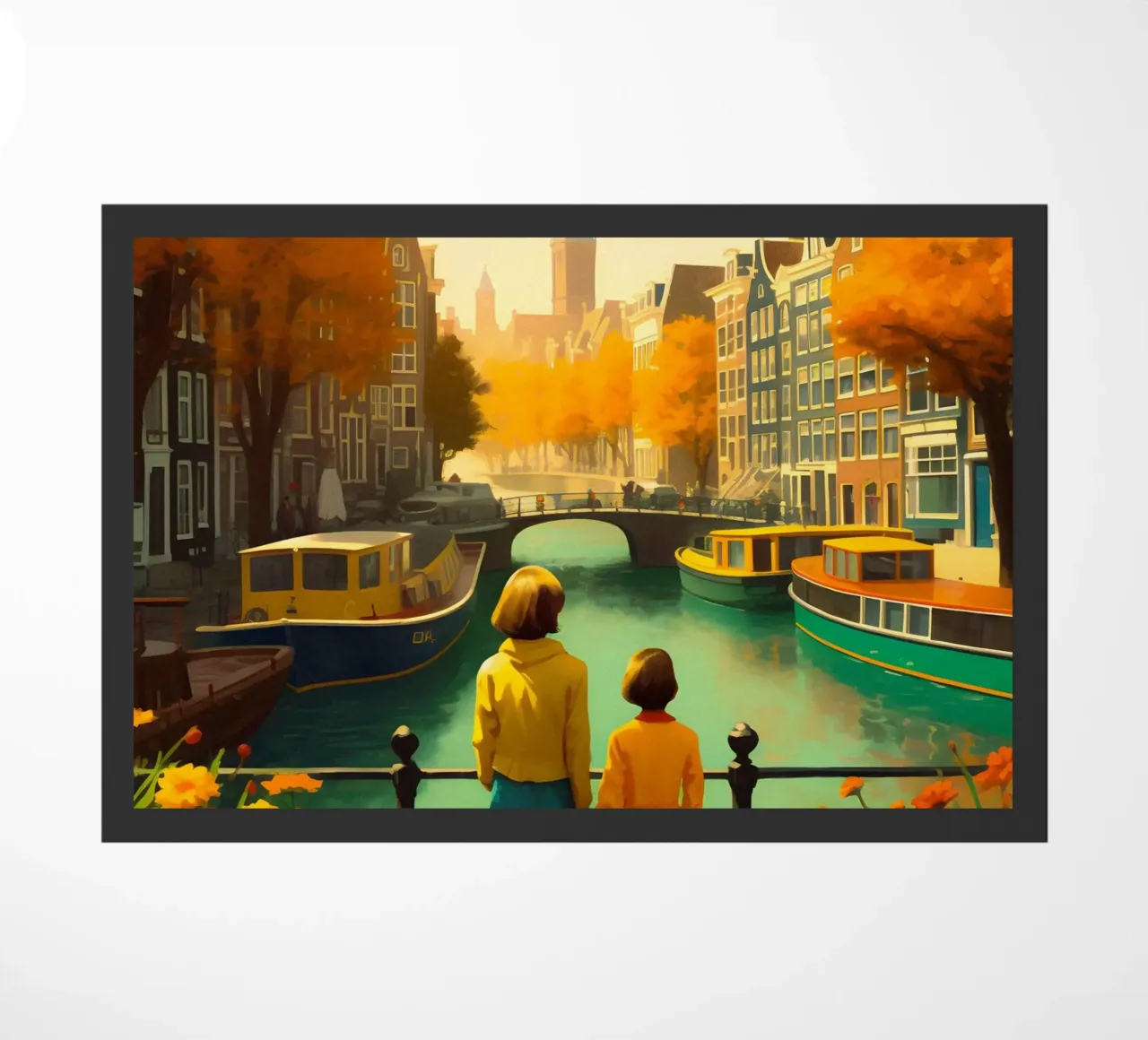 Poster di viaggio d'epoca su Amsterdam zerbino da TDPosters