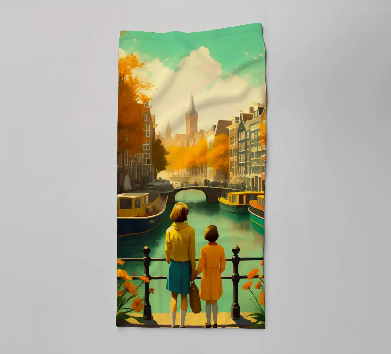 Poster di viaggio d'epoca su Amsterdam asciugamano da bagno da TDPosters