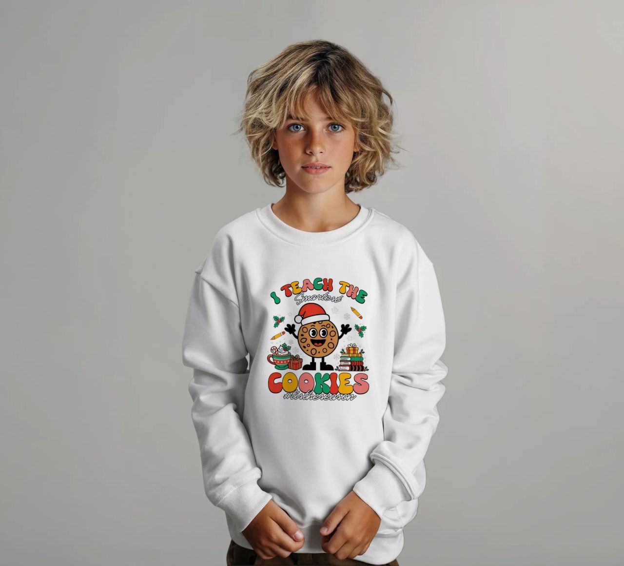 I teach the smartest cookies #tistheseason felpa bambino da edsonramosart