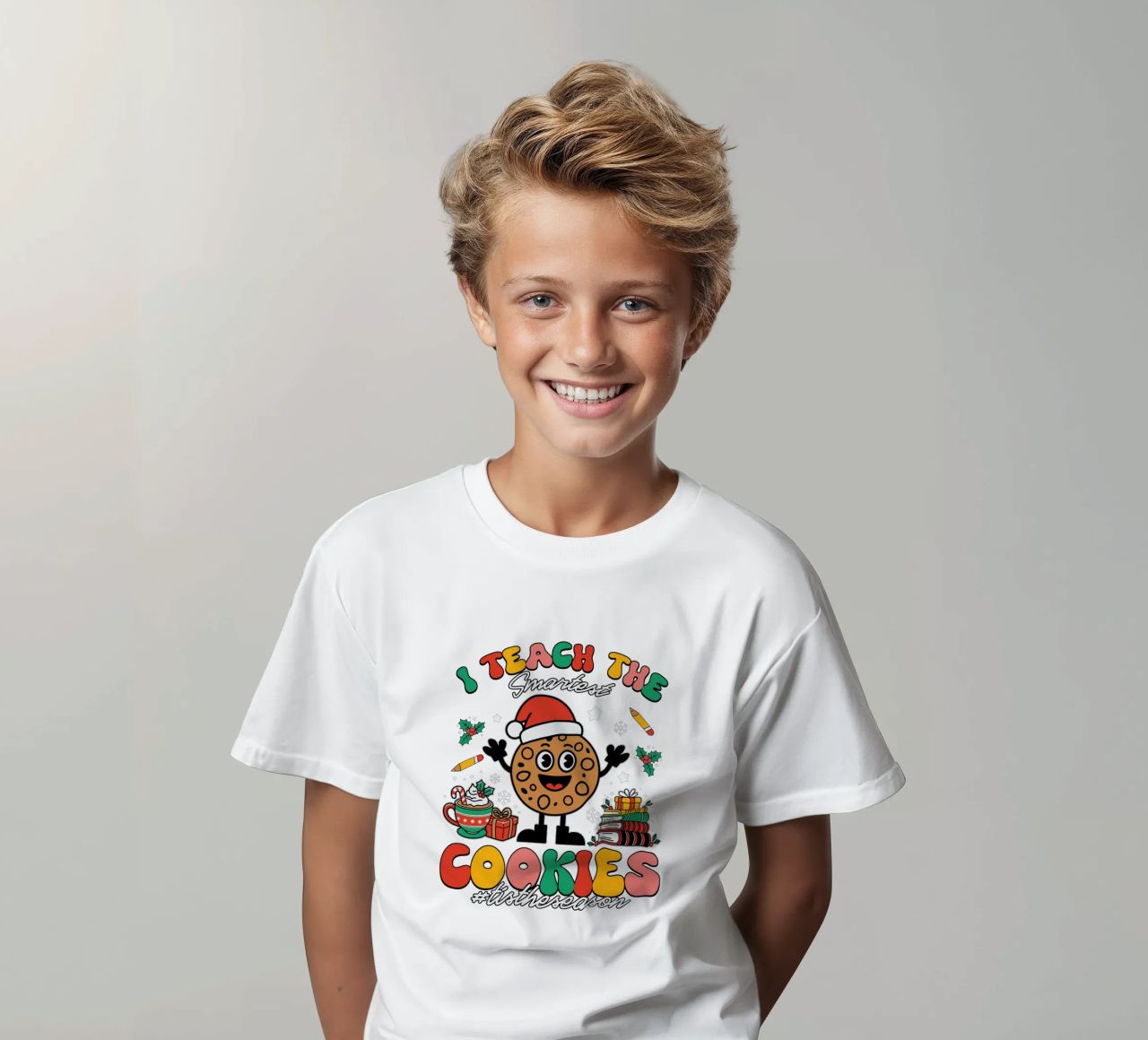 I teach the smartest cookies #tistheseason t-shirt bambini da edsonramosart