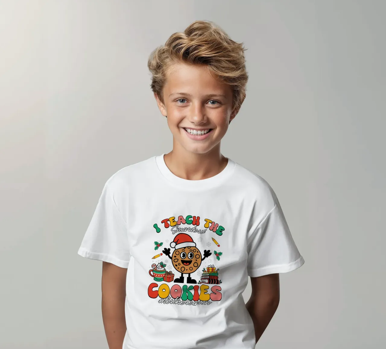 I teach the smartest cookies #tistheseason t-shirt bambini da edsonramosart