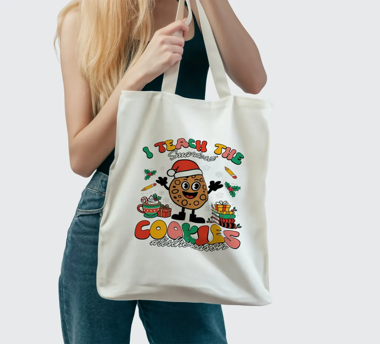 I teach the smartest cookies #tistheseason tote bag de edsonramosart