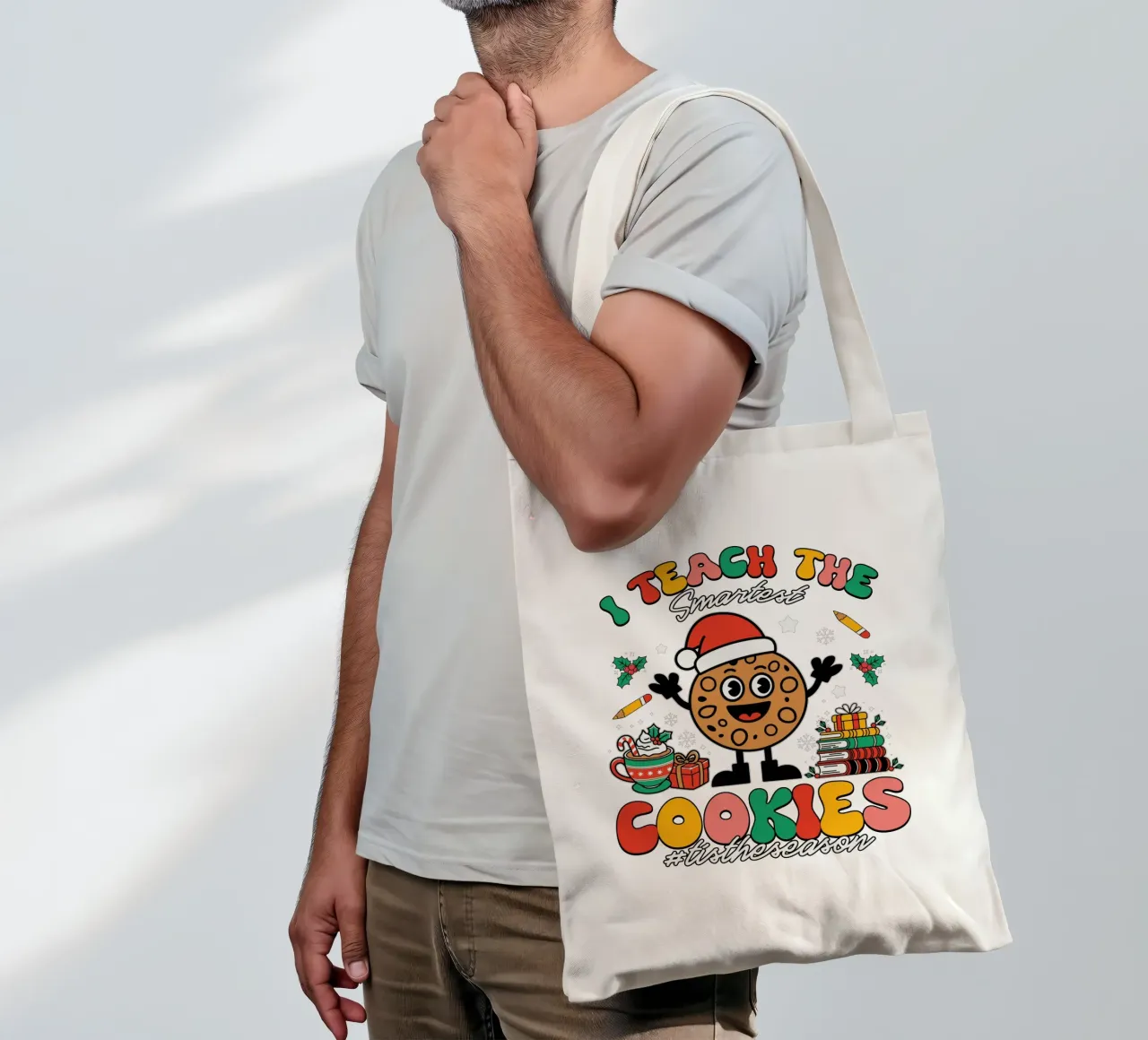 I teach the smartest cookies #tistheseason tote bag de edsonramosart