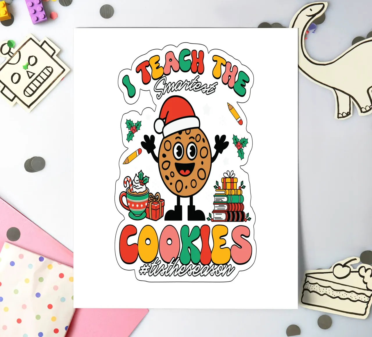 I teach the smartest cookies #tistheseason Stickerbogen von edsonramosart