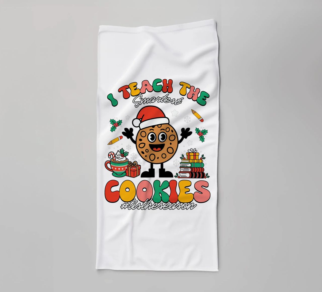 I teach the smartest cookies #tistheseason asciugamano da bagno da edsonramosart
