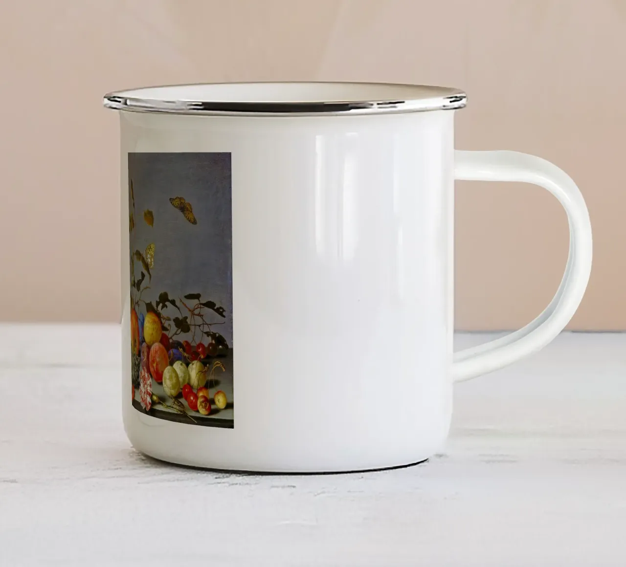 Balthasar van der Ast - Natura morta con frutta tazza in smalto da ARTOTHEK
