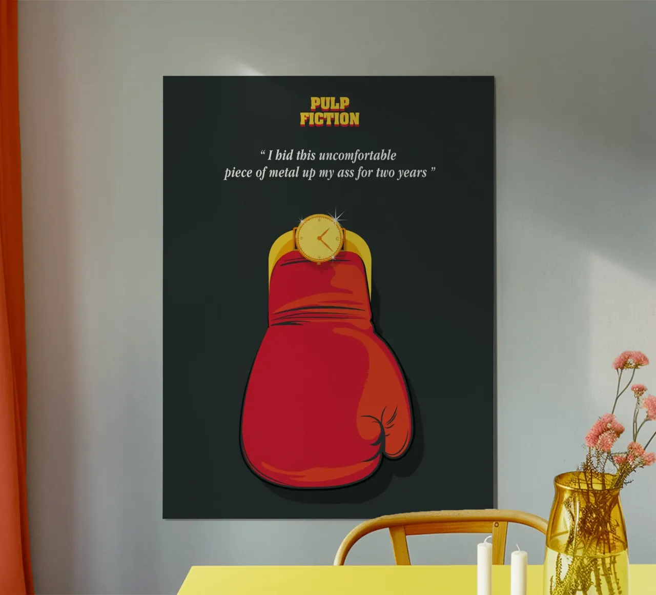 Butch pulp fiction poster con telaio in legno da 2toastdesign