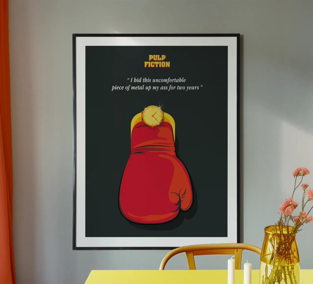 Butch pulp fiction poster con telaio in legno da 2toastdesign