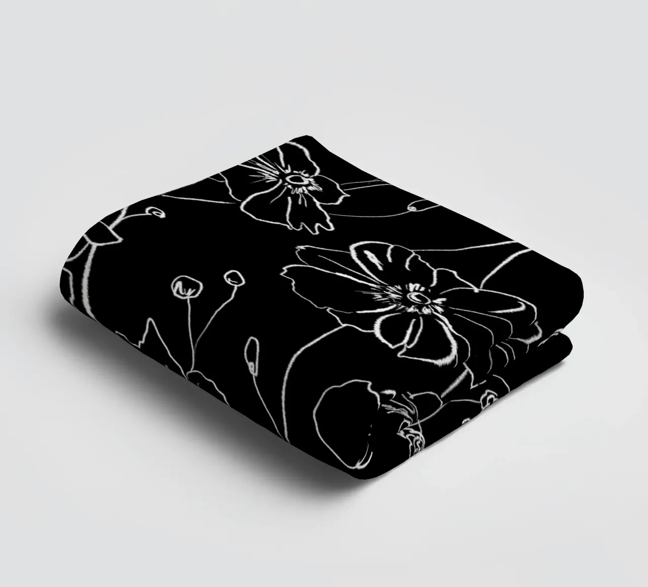 Black Wild Roses Pattern asciugamano da bagno da anisillustration
