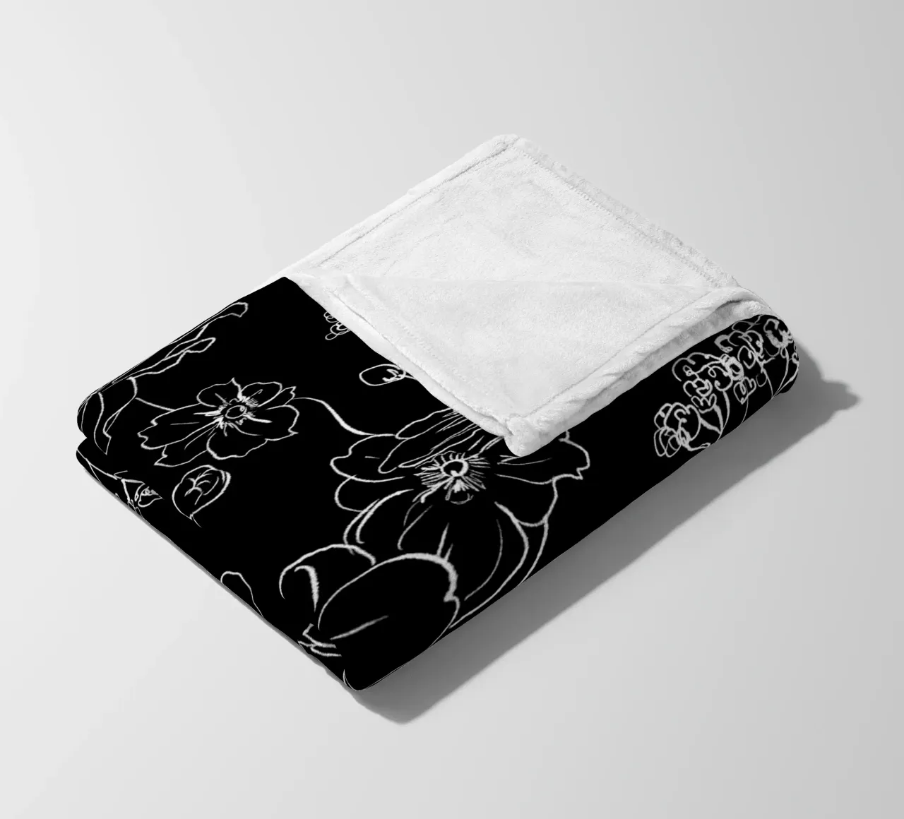 Black Wild Roses Pattern coperta in pile da anisillustration