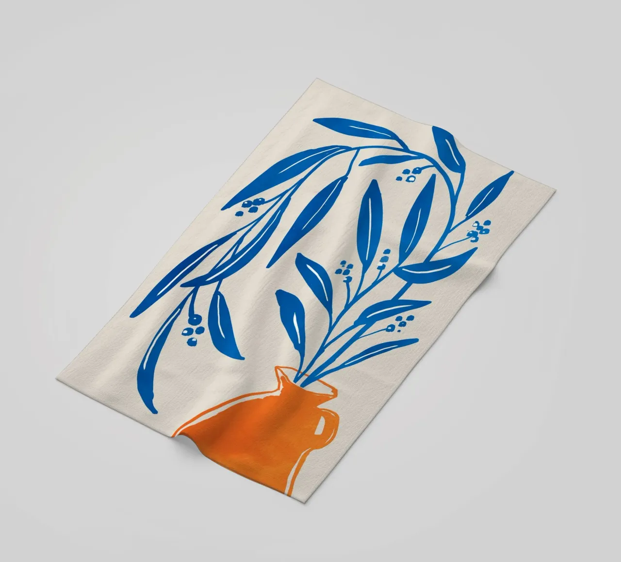Vaso colorato con rami blu telo mare da Melloi Art Print