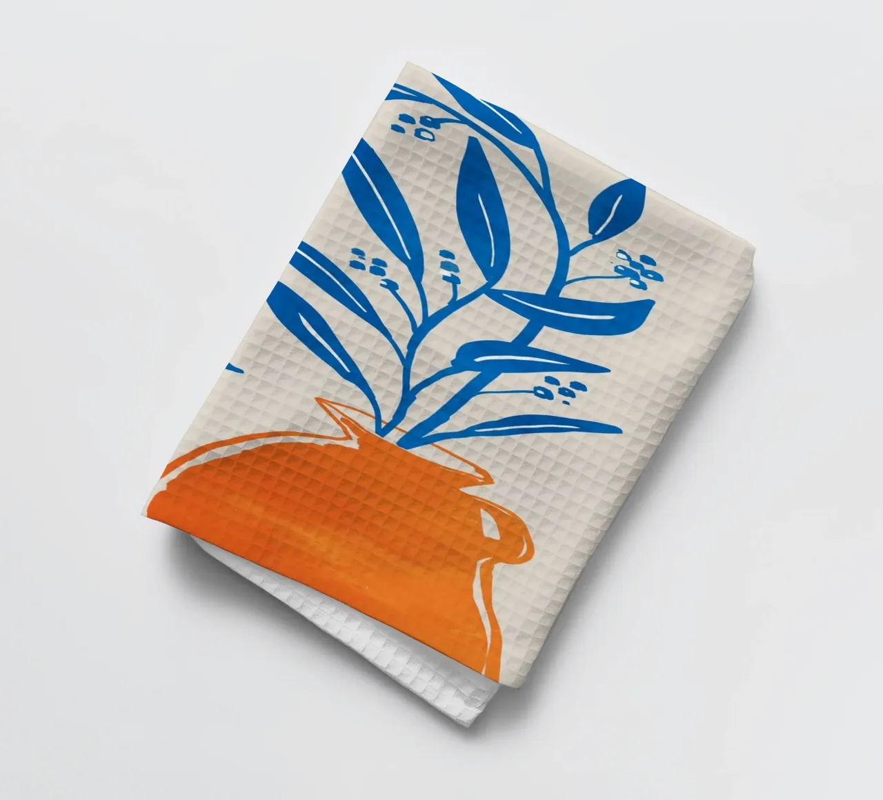 Vase coloré avec branches bleues torchon de Melloi Art Print