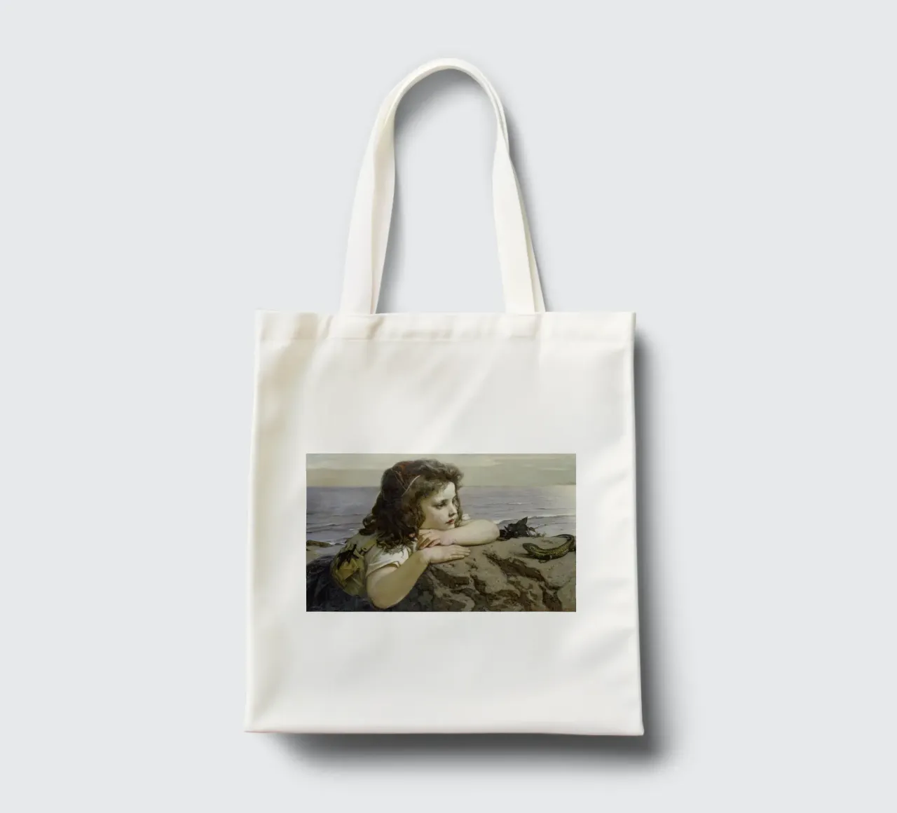 Ernst Stückelberg - Ragazza con lucertola borsa in juta da ARTOTHEK