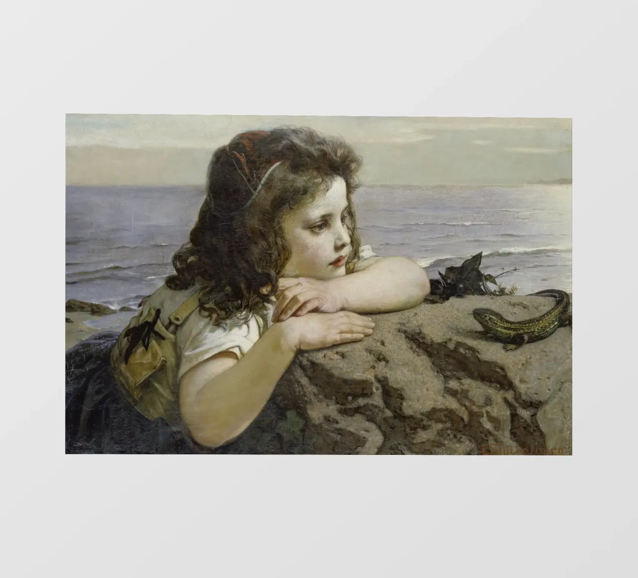 Ernst Stückelberg - Girl with a lizard photo wallpaper by ARTOTHEK