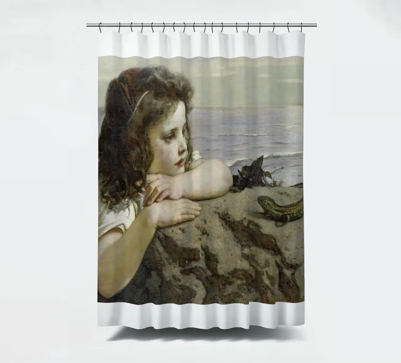 Ernst Stückelberg - Ragazza con lucertola tenda da doccia da ARTOTHEK