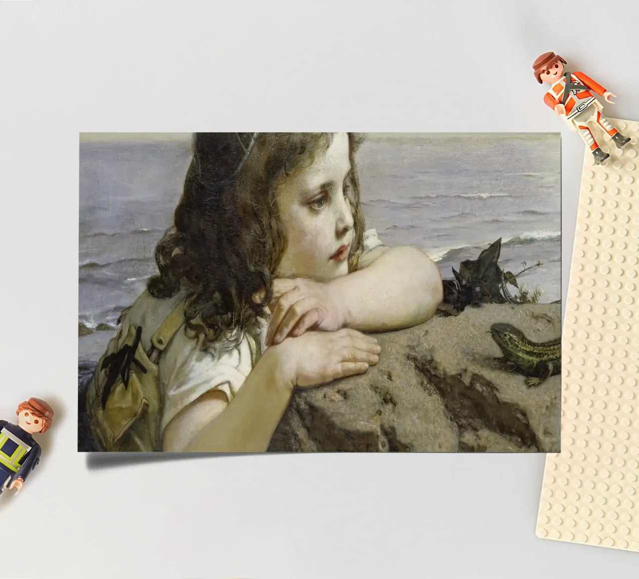 Ernst Stückelberg - Girl with a lizard sticker sheet by ARTOTHEK