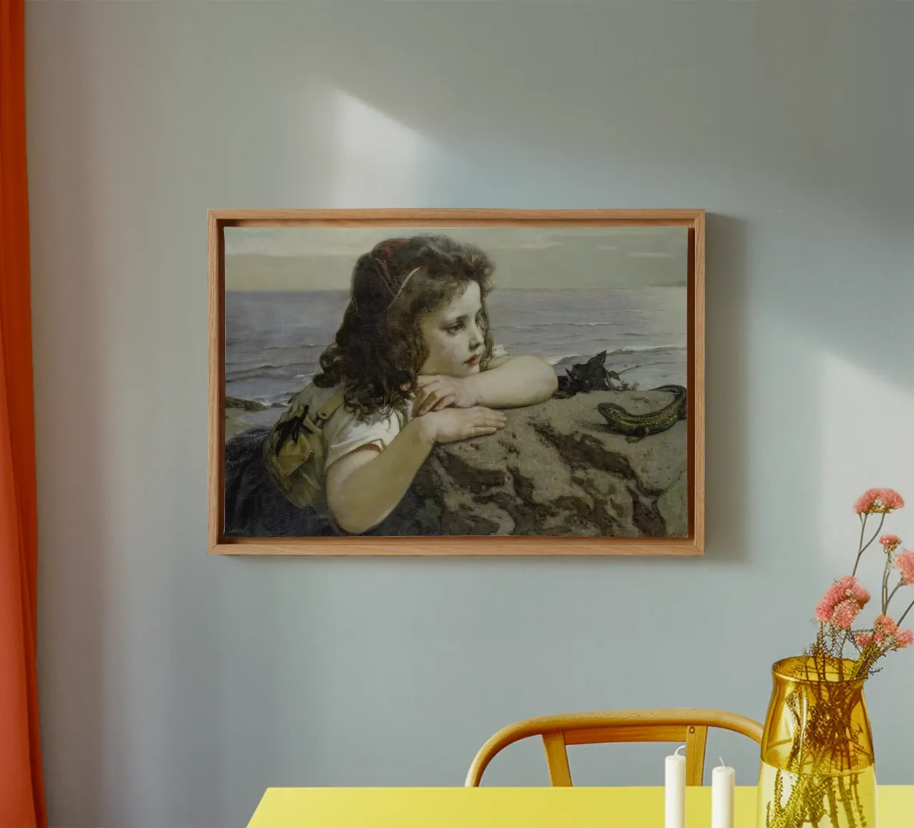 Ernst Stückelberg - Girl with a lizard canvas by ARTOTHEK